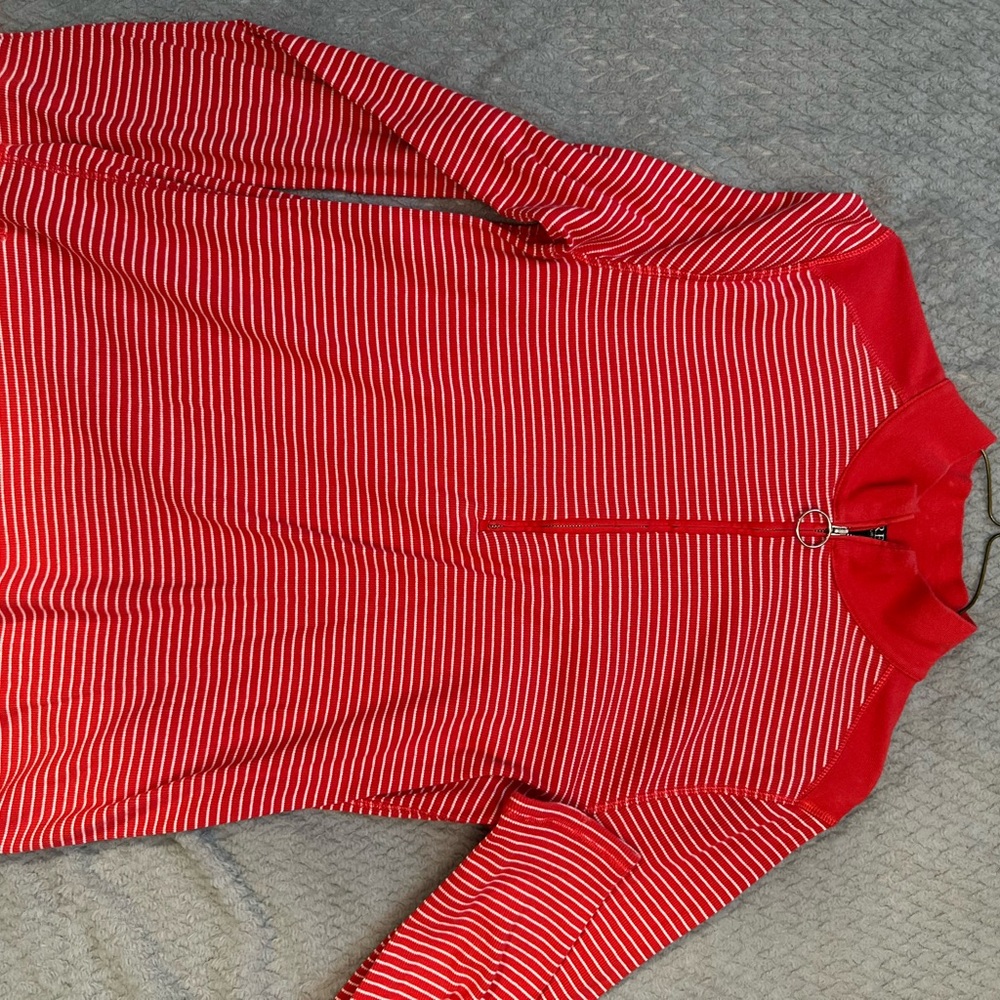 Ralph Lauren Red Striped Turtleneck Sweater